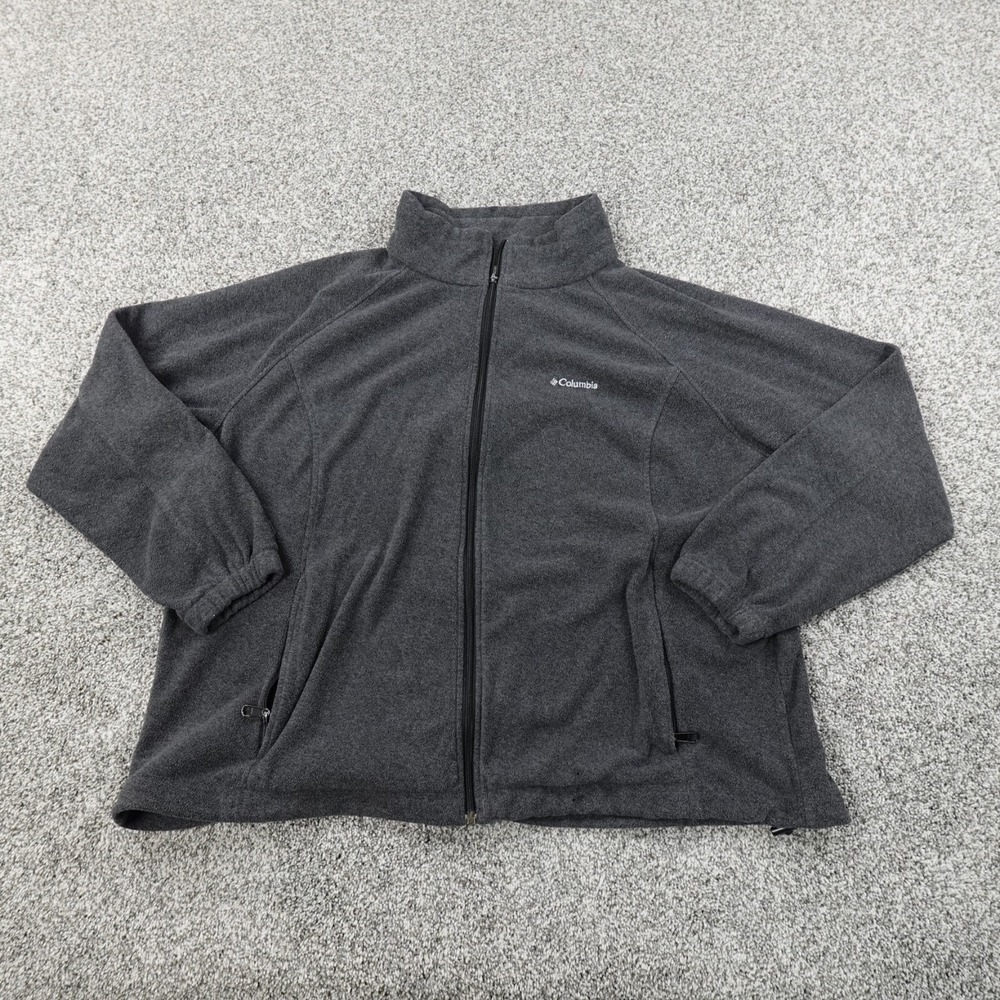 Columbia Sweater Womens XXX 3X Gray Fleece Outdoor Full Zip Jacket Hiike Casual